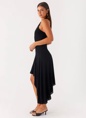 Velvet Sky Midi Dress - Black