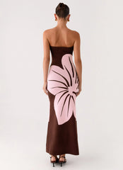 Jala Strapless Knit Maxi Dress - Espresso Meadow