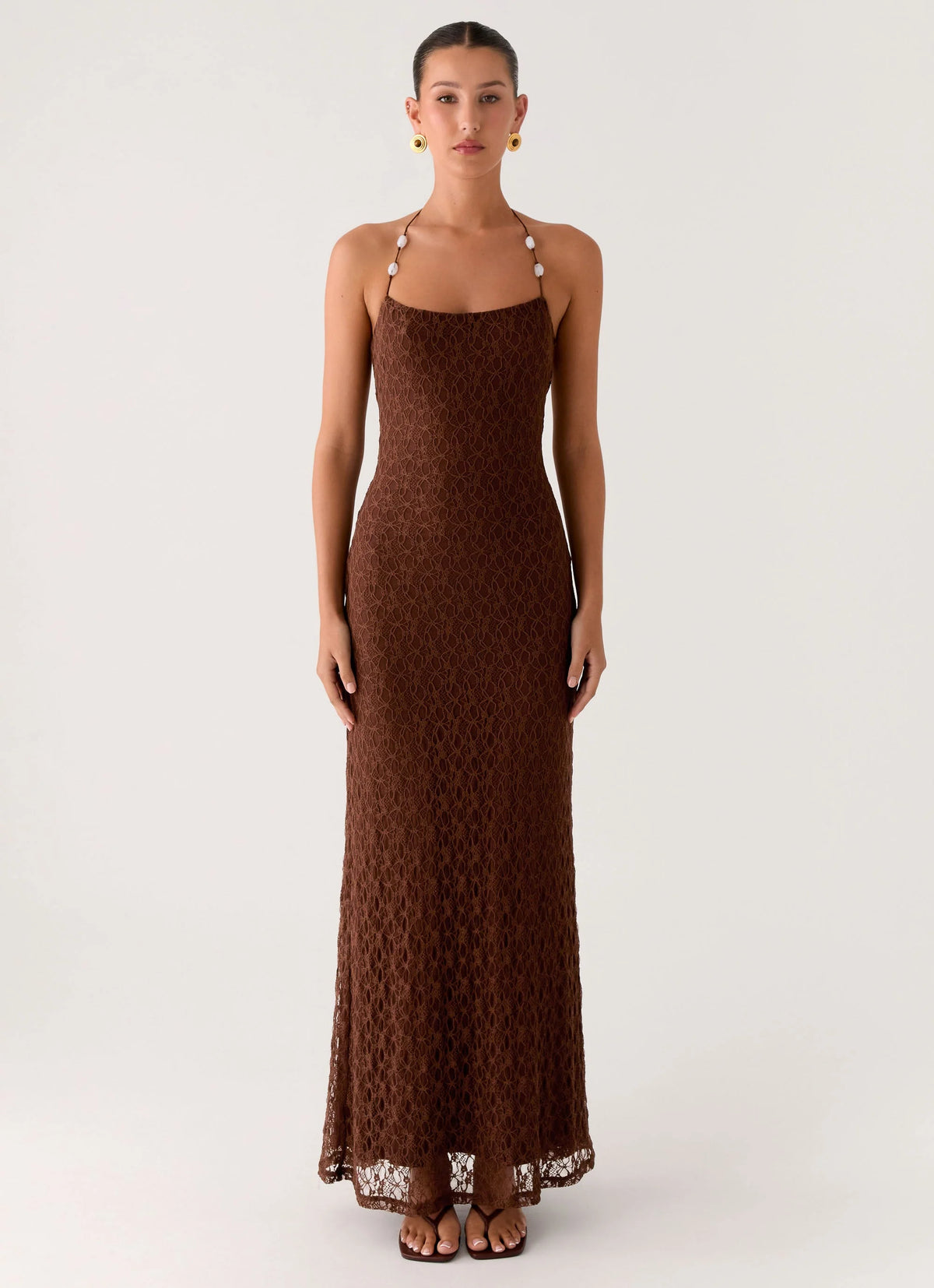 Promise Me Lace Maxi Dress - Chocolate