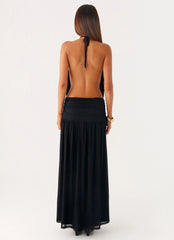 Solena Halter Neck Maxi Dress - Black