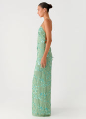 Vietta Sequin Cami Maxi Dress - Mint