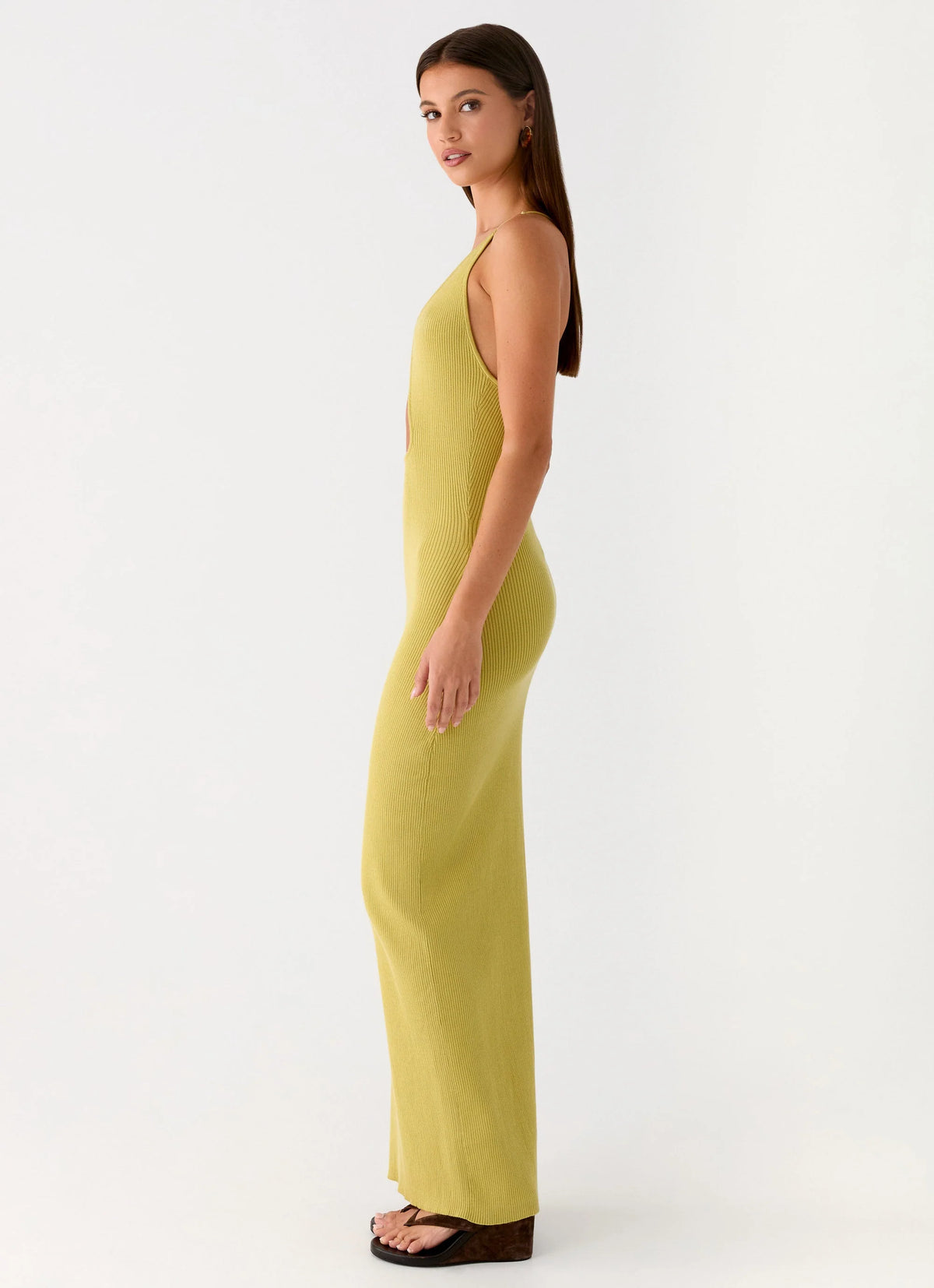 Hold On Tight Knit Maxi Dress - Olive