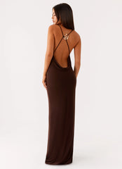 Game Player Maxi Dress - Chocolate