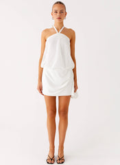 Switch Up Halter Mini Dress - Ivory