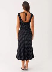 Role Model Maxi Dress - Black Polka Dot
