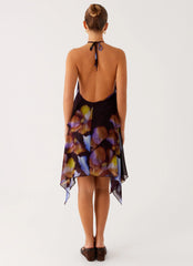 Verbena Midi Dress - Dark Floral