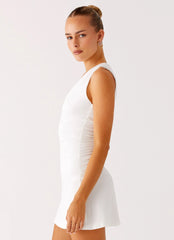 Cherry Sky Mini Dress - White