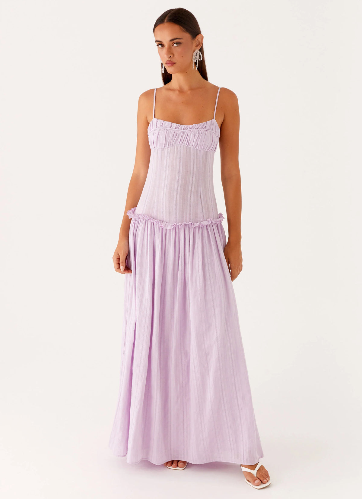 Jacinda Drop Waist Maxi Dress - Lavender