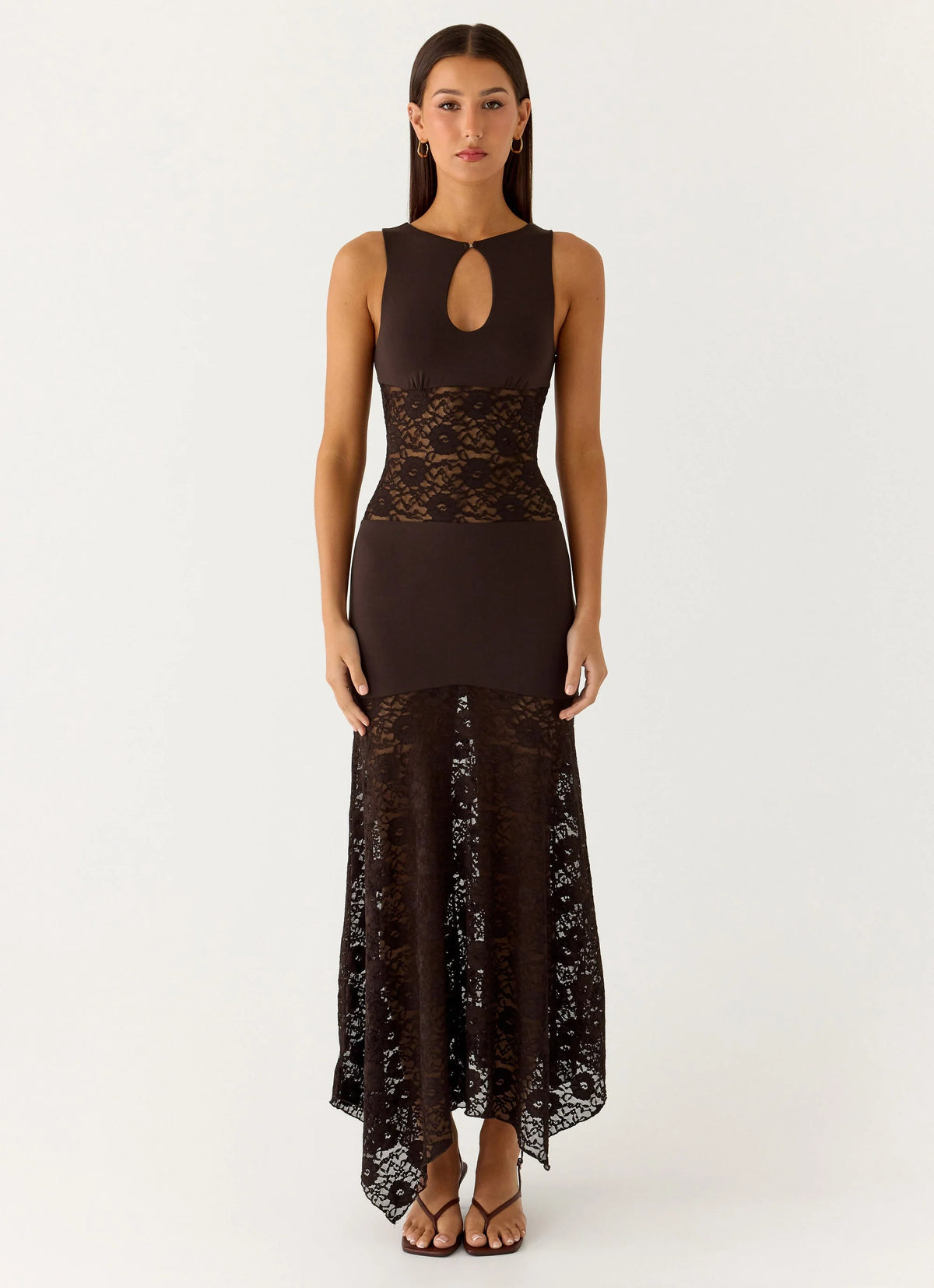 Koka Lace Maxi Dress - Cool Chocolate
