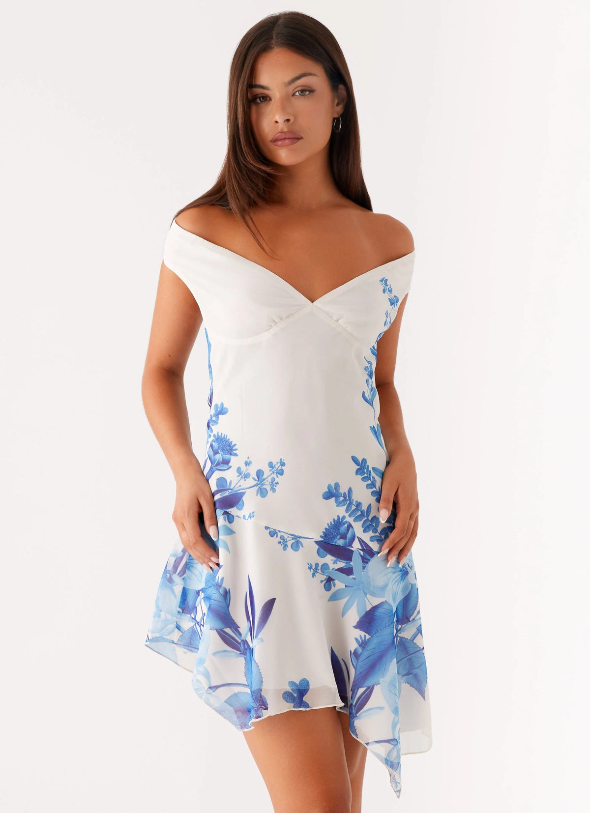 Alma Mini Dress - Blue Floral Print