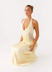 Ambre Mesh Panel Maxi Dress - Yellow