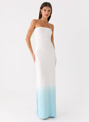 Soft Spoken Knit Maxi Dress - Blue Ombre