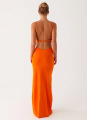 Elaina Knit Maxi Dress - Orange
