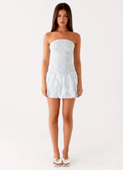 Panorama Mini Dress - Blue Floral