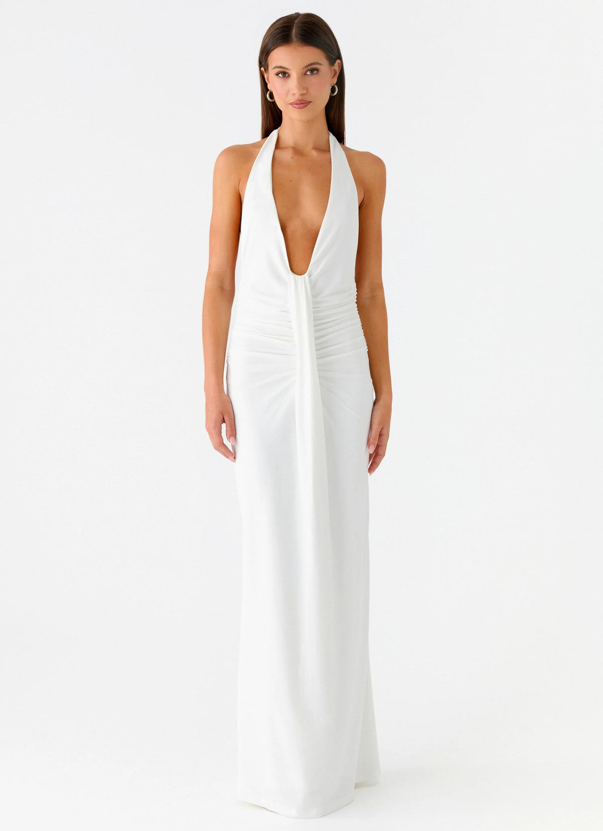 Cheyenne Halter Neck Maxi Dress - Ivory