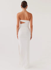 Into Pieces Mesh Maxi Dress - White