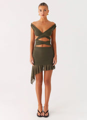Ivy Whisper Mini Dress - Khaki