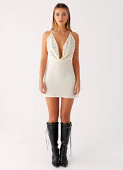 Renegade Feeling Mini Dress - Muted Yellow