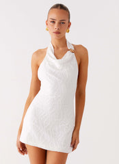 Love Line Halter Mini Dress - White