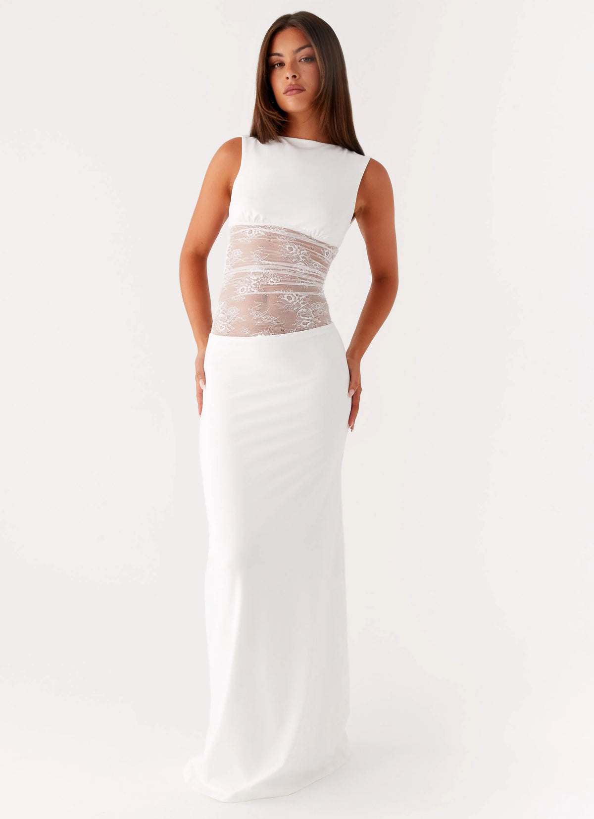 Medina Lace Maxi Dress - White