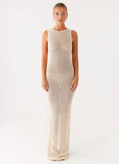 Beach House Crochet Maxi Dress - White