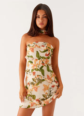 Edwina Strapless Mini Dress - Floral Print