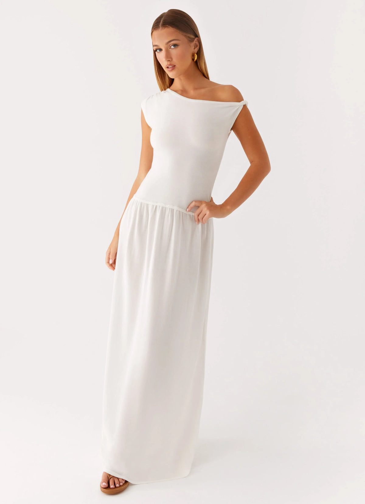 Ardella One Shoulder Maxi Dress - Ivory