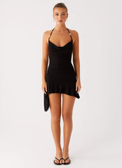 Spiced Sunset Mini Dress - Black