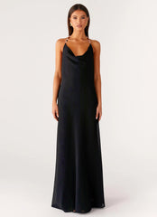 Morning Crush Cowl Maxi Dress - Black