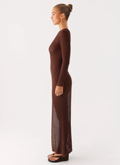 Kerri Knit Maxi Dress - Dark Chocolate