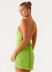 Seaside Escape Mini Dress - Lime