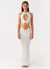 Caicos Crochet Maxi Dress - White