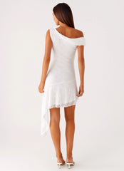 Rylee One Shoulder Midi Dress - White