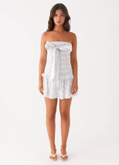 Izi Shirred Mini Dress - Sweet Daydream Print