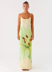 Bad News Mesh Maxi Dress - Yellow Lily