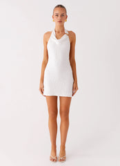 Love Line Halter Mini Dress - White