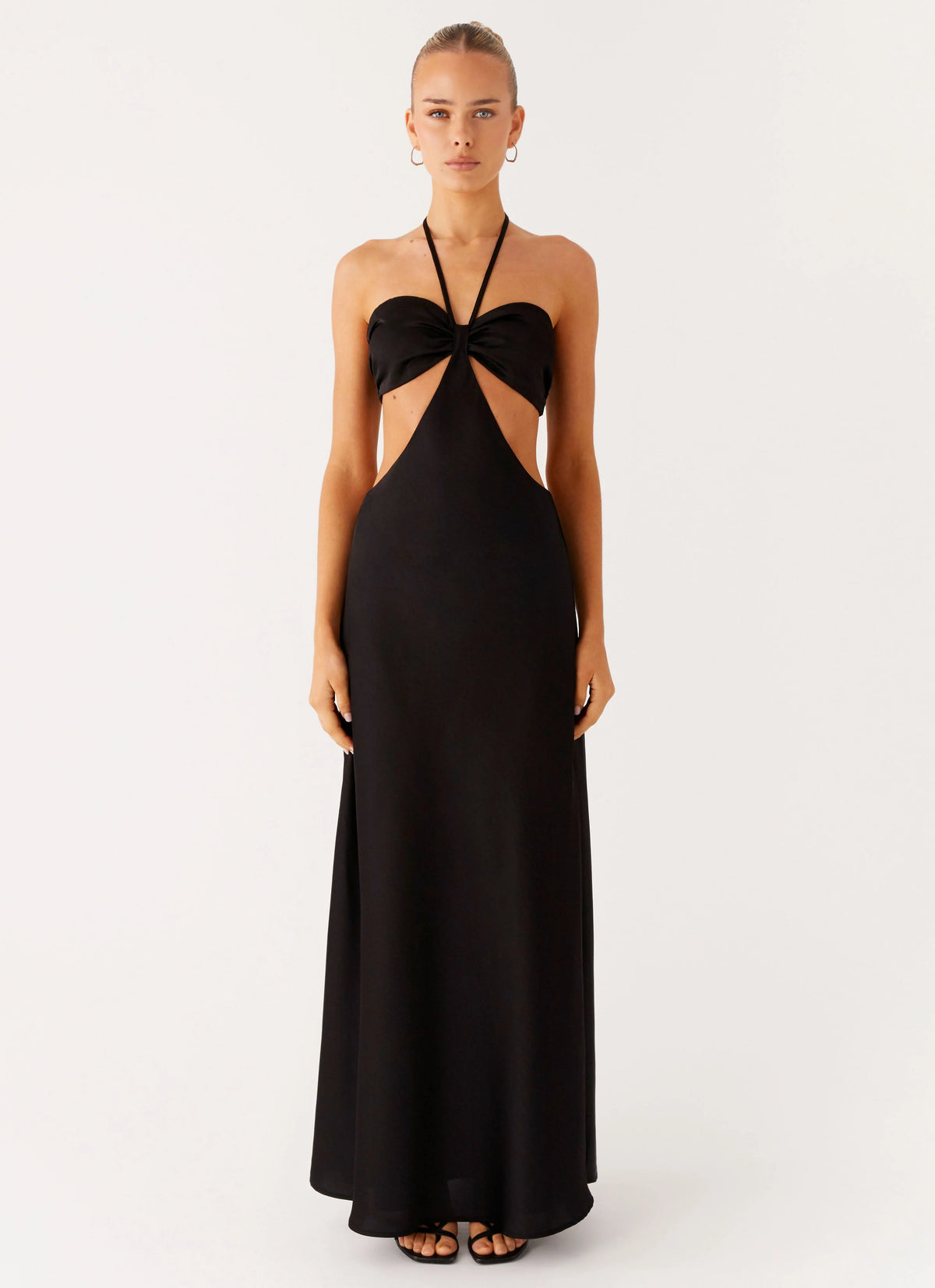 Sweetheart Cut Out Maxi Dress - Black