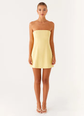 Honey Bow Mini Dress - Yellow