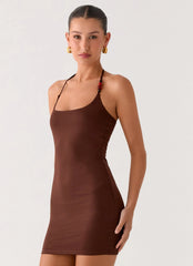 Palm Beach Mini Dress - Chocolate