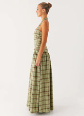 Lilith Maxi Dress - Forest Plaid