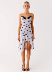 Amor Flock Hanky Mini Dress - Lilac