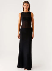 lyria Mesh Maxi Dress - Black