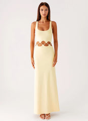Dreamboat Beaded Maxi Dress - Yellow
