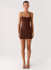 Palm Beach Mini Dress - Chocolate