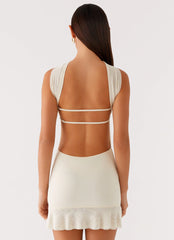 Pari Open Back Mini Dress - Ivory