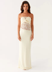 Sweet Energy Strapless Maxi Dress - Yellow