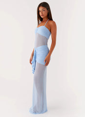 Lily Halter Maxi Dress - Blue