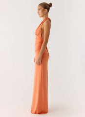 Ilaria Halter Maxi Dress - Apricot