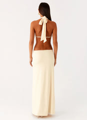 Torina Halter Maxi Dress - Lemon
