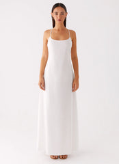 Madeleine Scoop Neck Maxi Dress - Off White